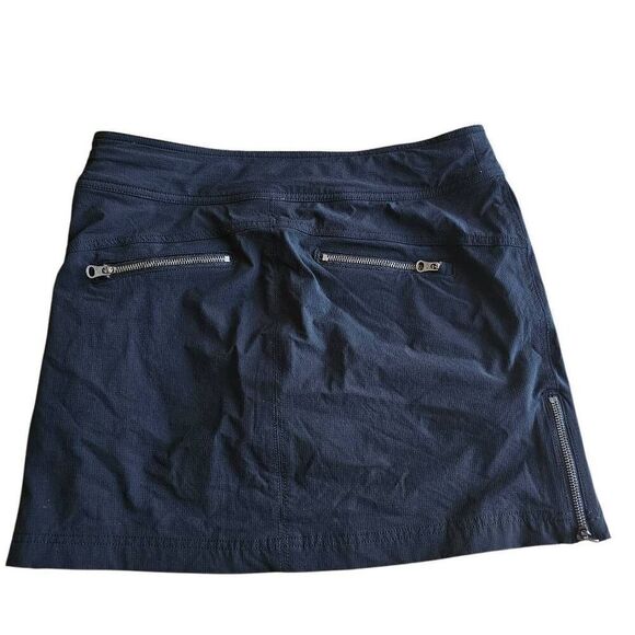 Athleta womens Sz 8 black nylon skirt side zipper with under shorts - Picture 2 of 8